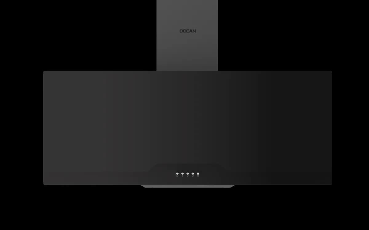 Wall Mounted Black Glass 90 cm ODCHR 94 BG CF